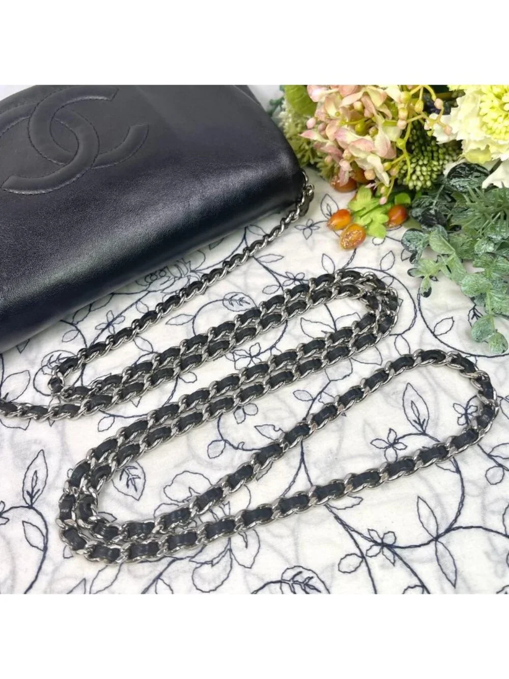 Chanel Half Moon Chain Shoulder Bag Black